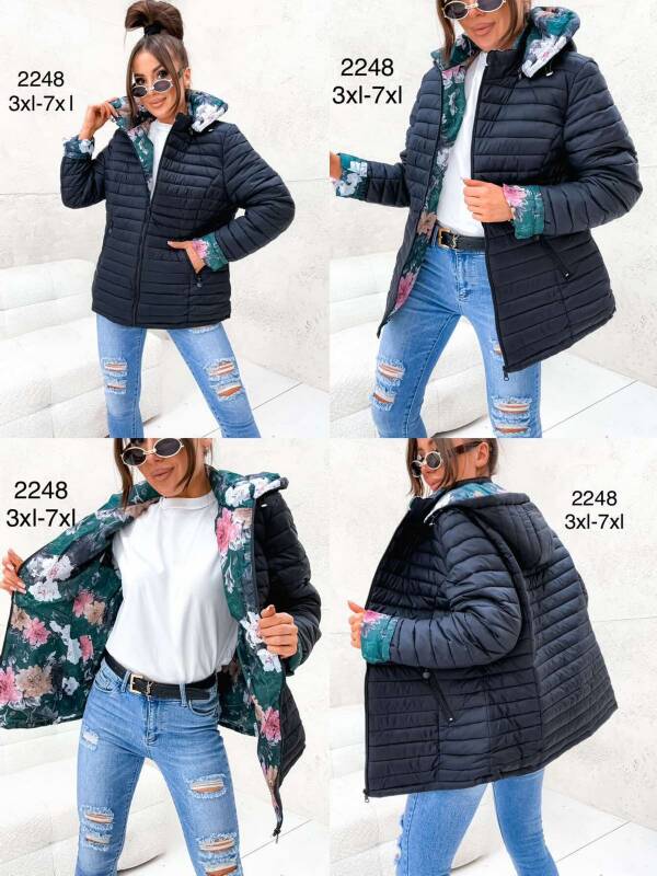 Kurtki damskie duże rozmiary Roz 3XL-7XL, 1 Kolor Paczka 5 szt